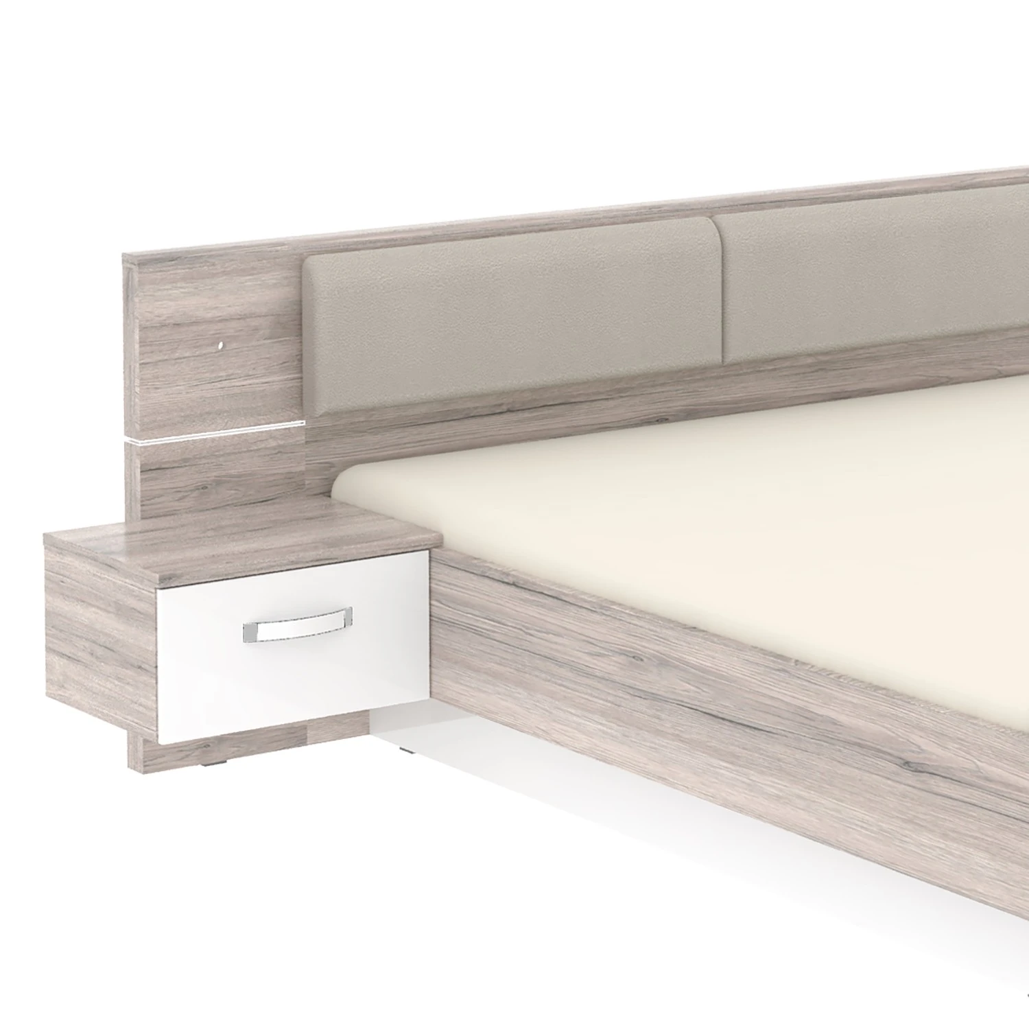 Loftscape Bettanlage Asperen - Sandeiche Dekor / Hochglanz Weiß - 180 x 200cm 5 Loftscape Bettanlage Asperen - Sandeiche Dekor / Hochglanz Weiß - 180 x 200cm – Bild 3
