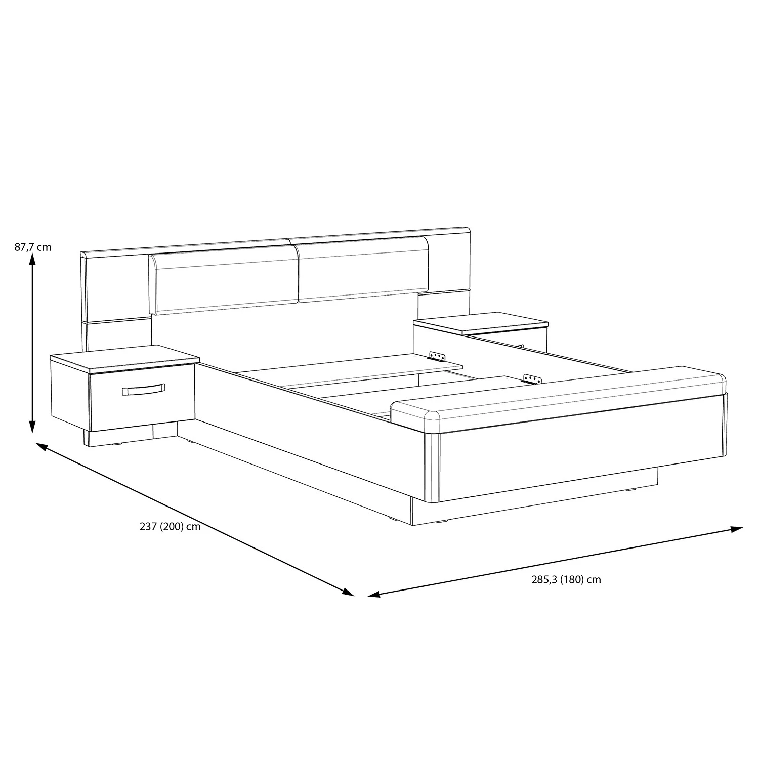 Loftscape Bettanlage Asperen - Sandeiche Dekor / Hochglanz Weiß - 180 x 200cm 7 Loftscape Bettanlage Asperen - Sandeiche Dekor / Hochglanz Weiß - 180 x 200cm – Bild 5