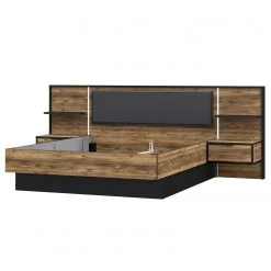 Loftscape Bettanlage Huy - Inkl. Beleuchtung - Alpenkiefer Dekor / Schwarz - 180 x 200cm -Deutschland Betten Verkäufe 2022 1000363078 220819 030 DETAILS P000000001000363078 2