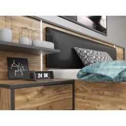 Loftscape Bettanlage Huy - Inkl. Beleuchtung - Alpenkiefer Dekor / Schwarz - 180 x 200cm -Deutschland Betten Verkäufe 2022 1000363078 220819 080 DETAILS P000000001000363078 2