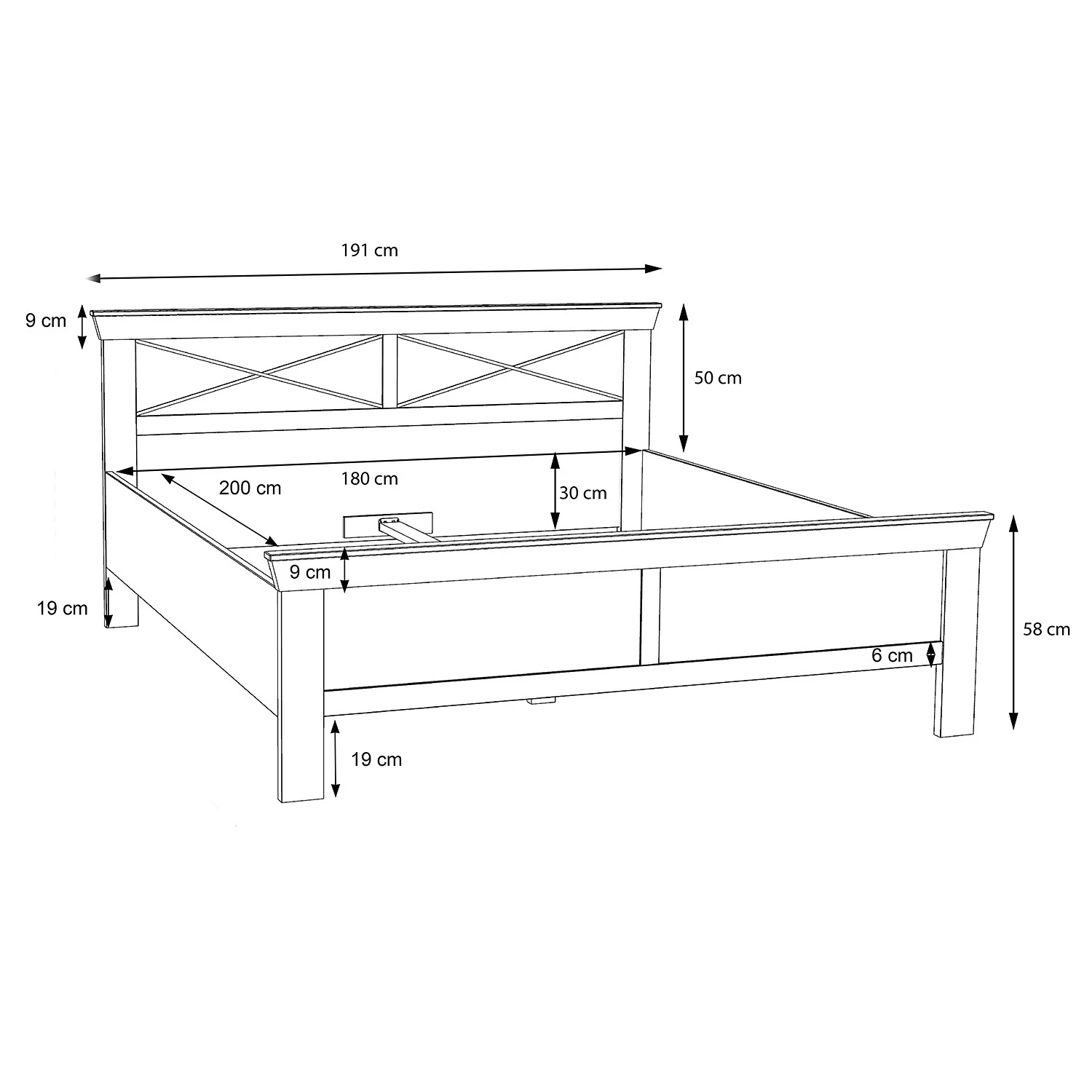 Loftscape Bettgestell Norrberg - Pinie Weiß Dekor 9 Loftscape Bettgestell Norrberg - Pinie Weiß Dekor – Bild 7