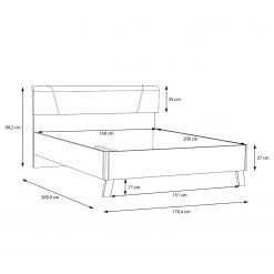 Loftscape Bettgestell Olivee - Hochglanz Weiß /Braun -Deutschland Betten Verkäufe 2022 1000365834 220909 500 SKETCH DETAILS P000000001000365834 sketch