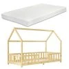 En.casa Kinderbett Sisimiut + Matratze - Braun - 200 x 140 x 90 cm -Deutschland Betten Verkäufe 2022 10d38a522dc6420a926762f555e4b9e3