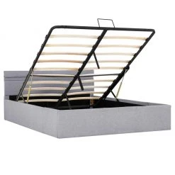 VidaXL Bettgestell - vidaXL Stauraumbett Hydraulisch mit LED Hellgrau Stoff 140×200 cm -Deutschland Betten Verkäufe 2022 1147651e6d3548d9b4eff63915b40cf9