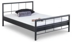 EINRICHTEN24 Metallbett Ruby dunkelgrau - Breite: 140 cm