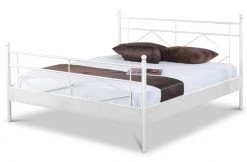 EINRICHTEN24 Metallbett Maria weiß - Breite: 200 cm