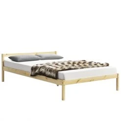 En.casa Holzbett Vimmerby 180x200 cm - Braun - 206 x 60 x 186 cm