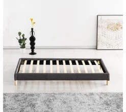 Sensoreve Bettgestell aus grauem Stoff 90x190cm -Deutschland Betten Verkäufe 2022 225f41a8b9744e0fbd297937a979d1d5