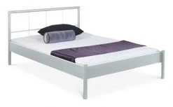 EINRICHTEN24 Metallbett Daisy silbergrau - Breite: 200 cm