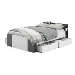 VitaliSpa Schubladenbett „Pulsar“ 140 cm Anthrazit