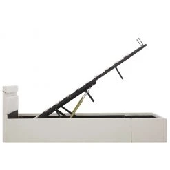 VidaXL Stauraumbett Hydraulisch mit LED - vidaXL Stauraumbett Hydraulisch mit LED Weiß Kunstleder 140×200 cm -Deutschland Betten Verkäufe 2022 27f48e3c2ce34e5a99ccd238d73cffc8