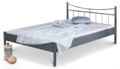 EINRICHTEN24 Metallbett Lucy dunkelgrau - Breite: 100 cm