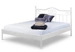 EINRICHTEN24 Metallbett Alessia weiß - Breite: 180 cm
