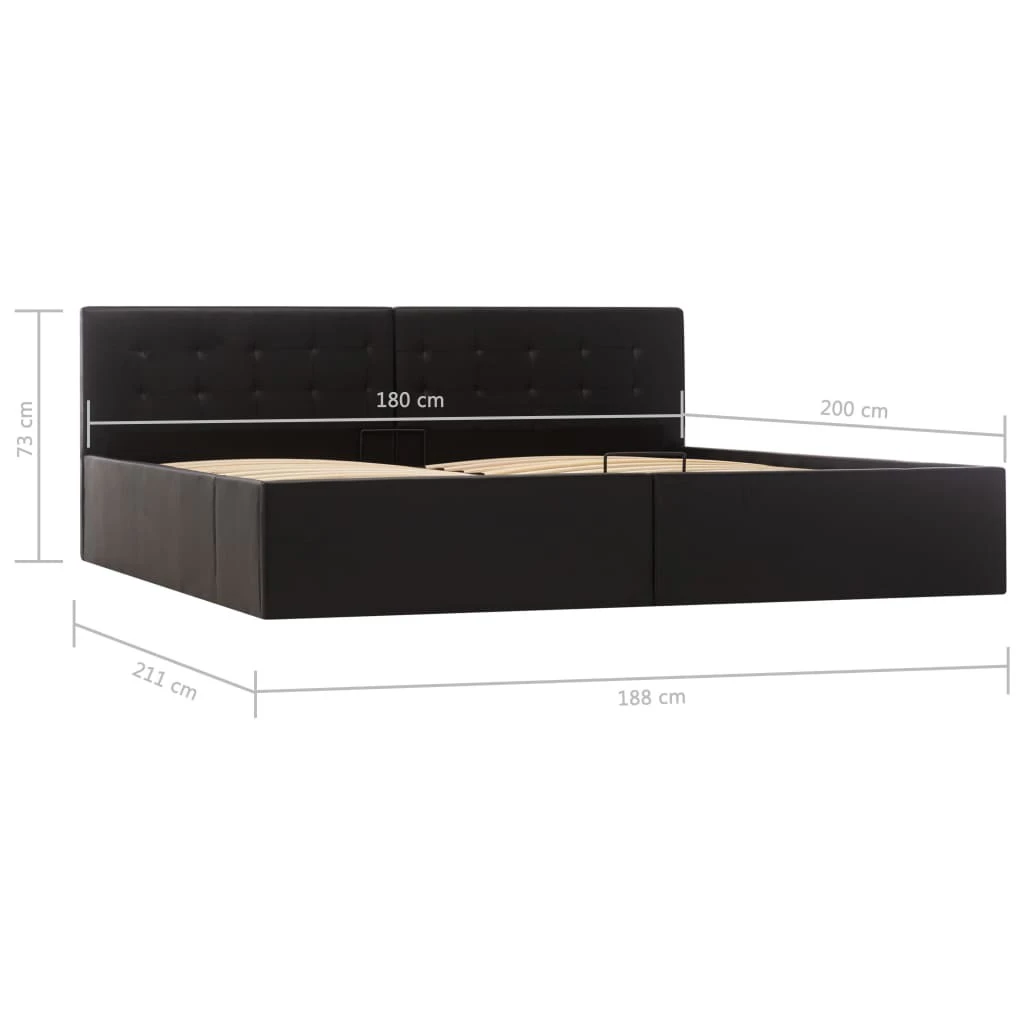 VidaXL Stauraumbett Hydraulisch Kunstleder - vidaXL Stauraumbett Hydraulisch Schwarz Kunstleder 180×200 cm 12 VidaXL Stauraumbett Hydraulisch Kunstleder - vidaXL Stauraumbett Hydraulisch Schwarz Kunstleder 180×200 cm – Bild 10