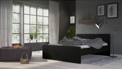 Dmora Bettgestell in schwarzer Holzoptik -Deutschland Betten Verkäufe 2022 3befe6989016459a9a5202a96fa623c8