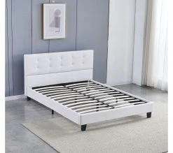 Sensoreve Bett aus weißem Kunstleder 140x190cm -Deutschland Betten Verkäufe 2022 4362db340ed743b782e7daba594dbc20