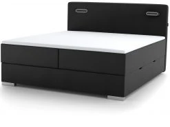 Wonello Boxspringbett Modesto mit Bettkasten - Schwarz