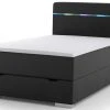 Wonello Boxspringbett Monza mit Bettkasten - Schwarz - Breite: 120 cm