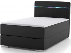 Wonello Boxspringbett Monza mit Bettkasten - Schwarz - Breite: 120 cm