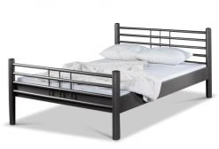 EINRICHTEN24 Metallbett Lea dunkelgrau - 160 x 200 cm