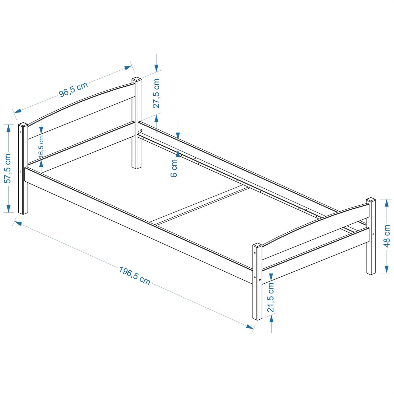 IDIMEX Einzelbett FELIX-2 90x190 cm - Weiß 4 IDIMEX Einzelbett FELIX-2 90x190 cm - Weiß – Bild 2