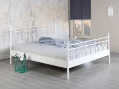 EINRICHTEN24 Metallbett Sara weiß - Breite: 140 cm -Deutschland Betten Verkäufe 2022 5586419b86014c9b9cf2d2a36f55b152