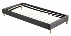 Sensoreve Bettgestell aus grauem Stoff 90x190cm
