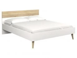 Ebuy24 Doppelbett Napoli 180x200 - Doppelbett Napoli 180x200 cm weiss/eiche.