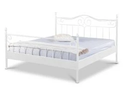 EINRICHTEN24 Metallbett Virgina weiss - 160 x 200 cm