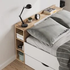 VitaliSpa Schubladenbett „Pulsar" 140cm Sonoma/Wei -Deutschland Betten Verkäufe 2022 64ffa391993b4fea9d5cc727928dfe99