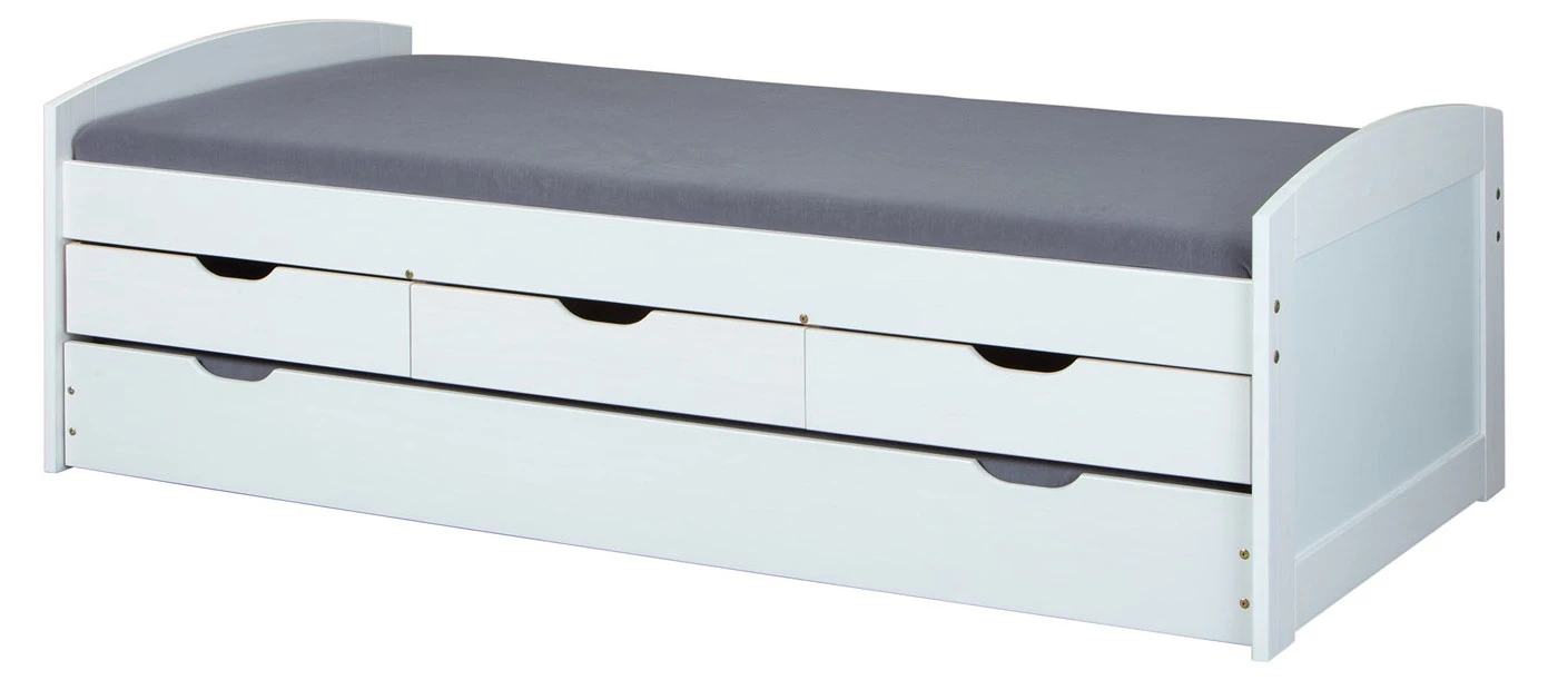 Ebuy24 Ulli Bett 90 - Ulli Bett 90 x 190 cm mit 1 Ausziehbett, 3 Schubladen, inkl. 1 Lattenrost weiß. 4 Ebuy24 Ulli Bett 90 - Ulli Bett 90 x 190 cm mit 1 Ausziehbett, 3 Schubladen, inkl. 1 Lattenrost weiß. – Bild 2