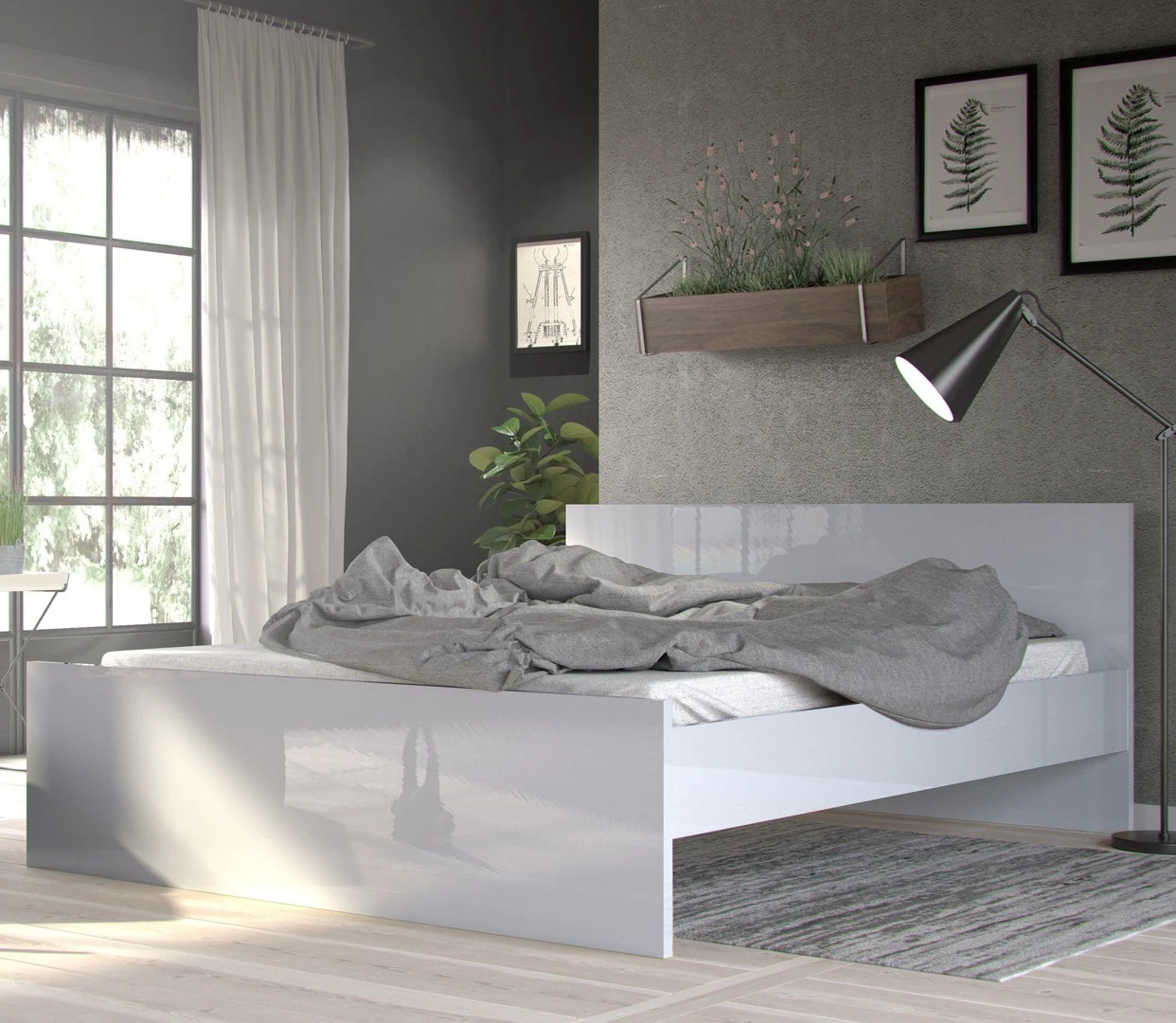 Ebuy24 Nada Bett 160 - Glas Weiß 4 Ebuy24 Nada Bett 160 - Glas Weiß – Bild 2