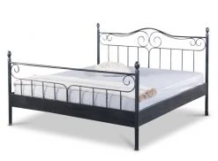 EINRICHTEN24 Metallbett Virgina schwarz gewischt - 180 x 200 cm