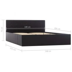 VidaXL Stauraumbett Hydraulisch Kunstleder - vidaXL Stauraumbett Hydraulisch Schwarz Kunstleder 140×200 cm -Deutschland Betten Verkäufe 2022 70d1384ee3694a1fae9d5b6ded53ced8