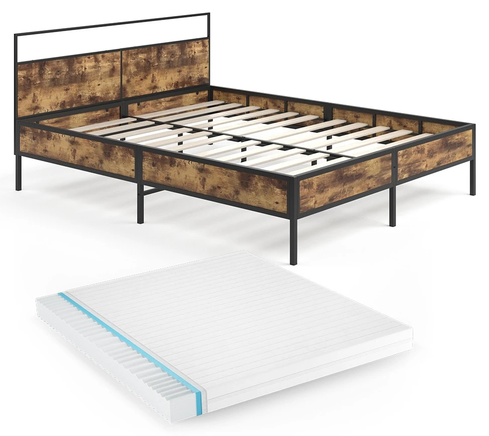 VitaliSpa Holzbett „Fyrk“ 200x160cm mit Matratze 3 VitaliSpa Holzbett „Fyrk“ 200x160cm mit Matratze