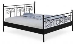 EINRICHTEN24 Metallbett Sara schwarz - Breite: 100 cm