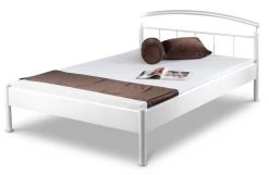 EINRICHTEN24 Metallbett Nina weiß - Breite: 160 cm