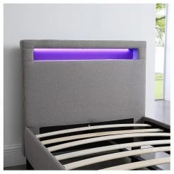 CARO-Möbel Polsterbett mit LED HIMALAYA 90x200 cm - Grau -Deutschland Betten Verkäufe 2022 80d18402ea084e6dad5bea3fee55bc7d