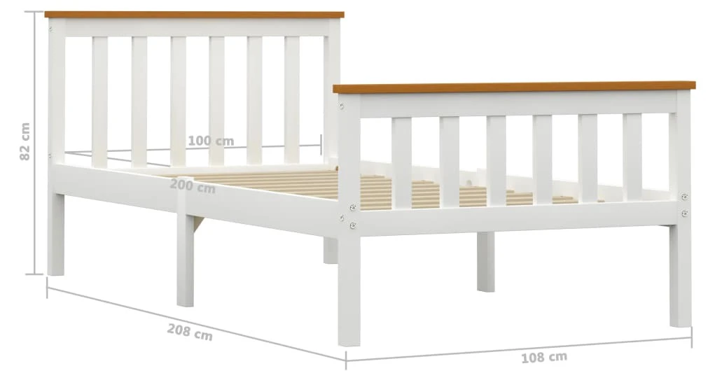 VidaXL Massivholzbett Kiefer - vidaXL Massivholzbett Weiß Kiefer 100x200 cm 8 VidaXL Massivholzbett Kiefer - vidaXL Massivholzbett Weiß Kiefer 100x200 cm – Bild 6