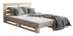VitaliSpa Palettenbett 140x200cm Natur mit Kopftei