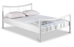 EINRICHTEN24 Metallbett Luisa weiß - Breite: 180 cm