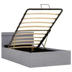 VidaXL Bettgestell - vidaXL Stauraumbett Hydraulisch mit LED Hellgrau Stoff 90×200 cm -Deutschland Betten Verkäufe 2022 8860d23415e242fda5e7eaf4867285af
