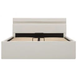 VidaXL Stauraumbett Hydraulisch mit LED - vidaXL Stauraumbett Hydraulisch mit LED Weiß Kunstleder 140×200 cm -Deutschland Betten Verkäufe 2022 88af362595094b9598561cd6101b14f6