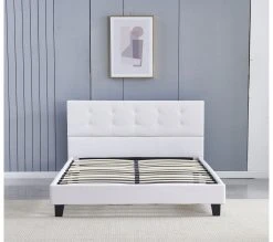 Sensoreve Bett aus weißem Kunstleder 140x190cm -Deutschland Betten Verkäufe 2022 907a324d840d4a3096a98cc5e61529e5