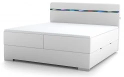 Wonello Boxspringbett Monza mit Bettkasten - Weiß - Breite: 160 cm