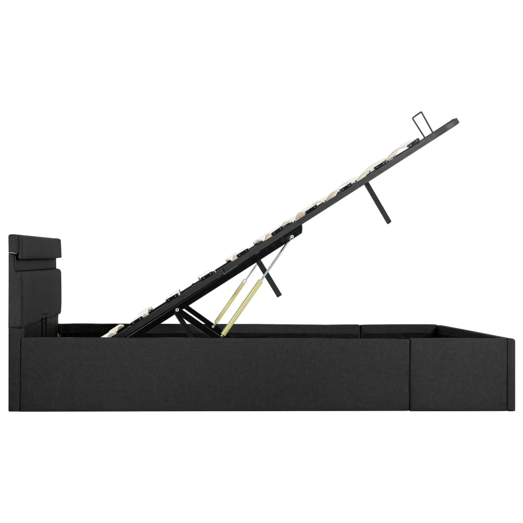 VidaXL Bettgestell - vidaXL Stauraumbett Hydraulisch mit LED Dunkelgrau Stoff 140×200 cm 8 VidaXL Bettgestell - vidaXL Stauraumbett Hydraulisch mit LED Dunkelgrau Stoff 140×200 cm – Bild 6