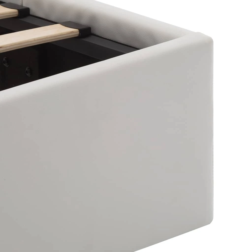 VidaXL Stauraumbett Hydraulisch mit LED - vidaXL Stauraumbett Hydraulisch mit LED Weiß Kunstleder 90×200 cm 12 VidaXL Stauraumbett Hydraulisch mit LED - vidaXL Stauraumbett Hydraulisch mit LED Weiß Kunstleder 90×200 cm – Bild 10