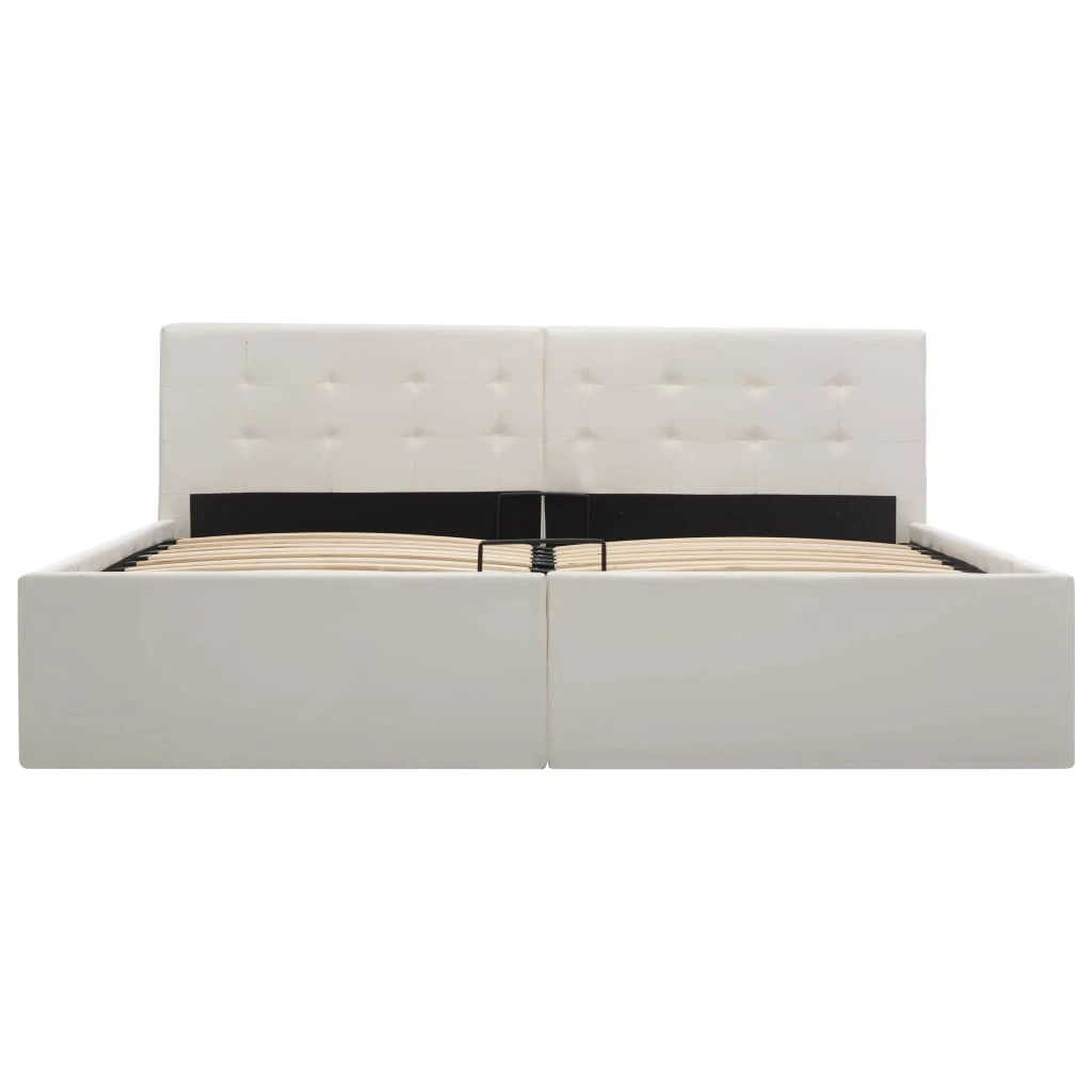 VidaXL Stauraumbett Hydraulisch Kunstleder - vidaXL Stauraumbett Hydraulisch Weiß Kunstleder 160×200cm 6 VidaXL Stauraumbett Hydraulisch Kunstleder - vidaXL Stauraumbett Hydraulisch Weiß Kunstleder 160×200cm – Bild 4