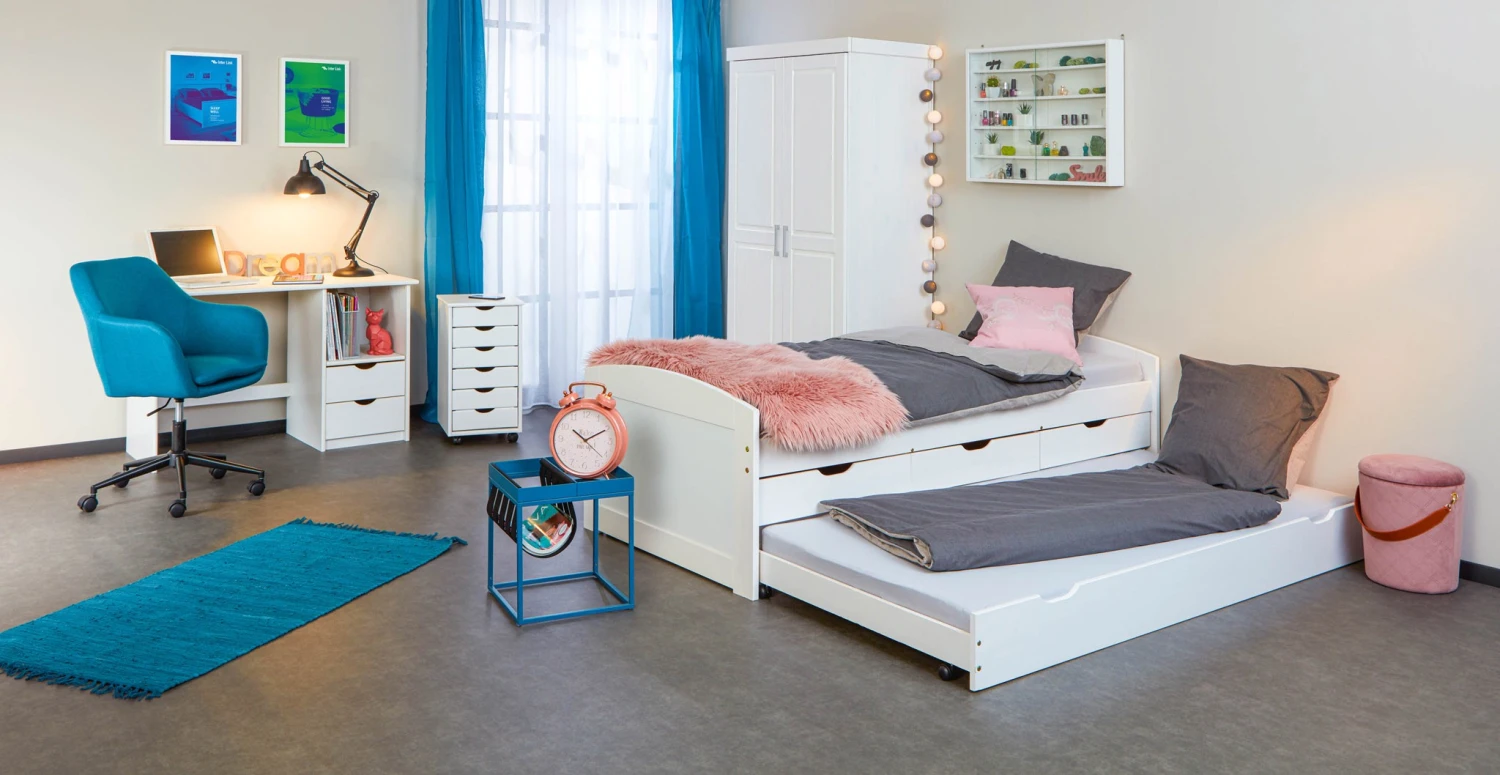 Ebuy24 Ulli Bett 90 - Ulli Bett 90 x 190 cm mit 1 Ausziehbett, 3 Schubladen, inkl. 1 Lattenrost weiß. 5 Ebuy24 Ulli Bett 90 - Ulli Bett 90 x 190 cm mit 1 Ausziehbett, 3 Schubladen, inkl. 1 Lattenrost weiß. – Bild 3