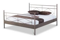 EINRICHTEN24 Metallbett Maria baccara - Breite: 140 cm
